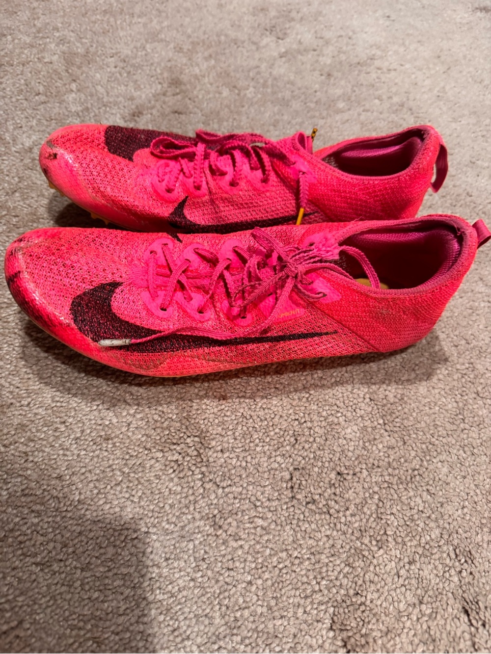 Nike Pink Track Racing Spikes with Black Swoosh